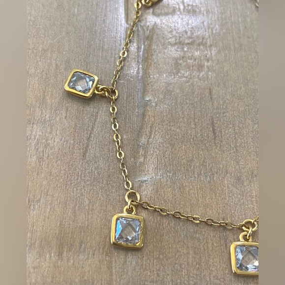 Tycoon marked Gold Tone Crystal Dangling Bracelet - Picture 8 of 13